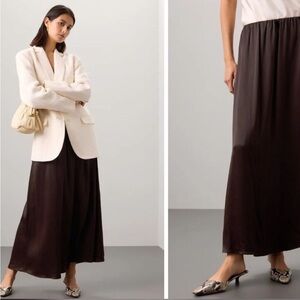 DONNI. Satiny Simple Skirt in Brown Size Small